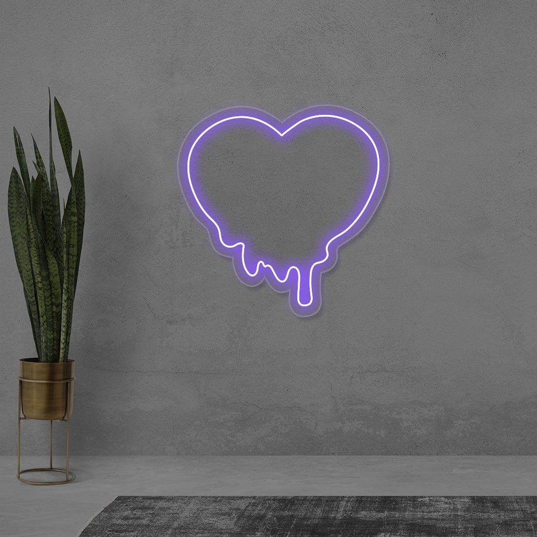 Melting Heart Neon Sign | NEON SIGNO® Custom Neon Signs