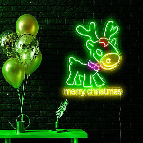 Multicolor Reindeer neon sign | NEON SIGNO® Custom Neon Signs