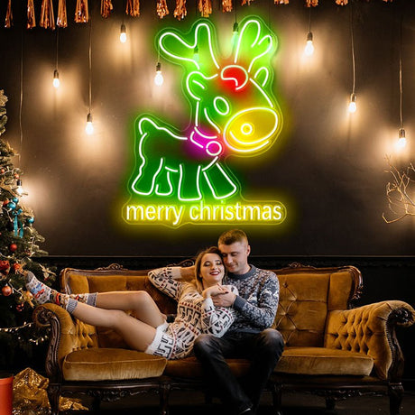 Multicolor Reindeer neon sign | NEON SIGNO® Custom Neon Signs
