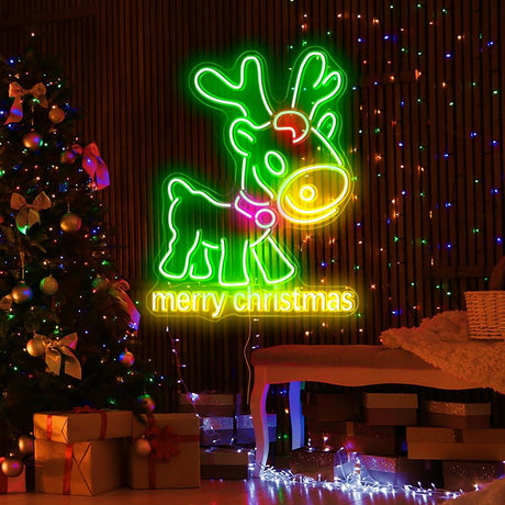 Multicolor Reindeer neon sign | NEON SIGNO® Custom Neon Signs