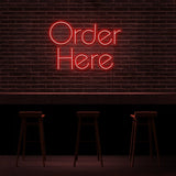 Order Here Neon Sign | NEON SIGNO® Custom Neon Signs