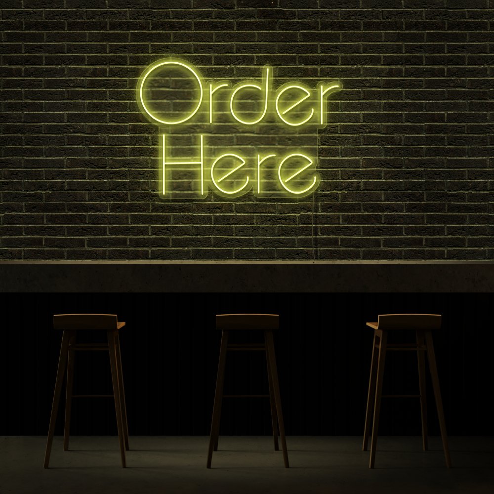 Order Here Neon Sign | NEON SIGNO® Custom Neon Signs