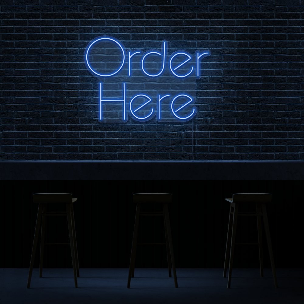 Order Here Neon Sign | NEON SIGNO® Custom Neon Signs