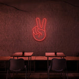 Peace Fingers Neon Sign | NEON SIGNO® Custom Neon Signs