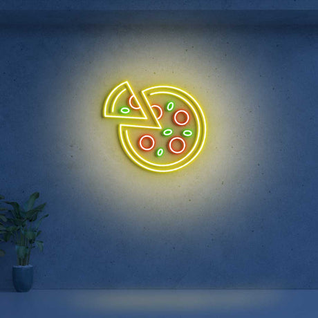 Pizza Neon Sign - Multicolor | NEON SIGNO® Custom Neon Signs