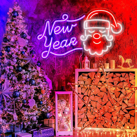 Santa Claus& New year neon light | NEON SIGNO® Custom Neon Signs