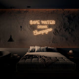 Save Water Neon Sign | NEON SIGNO® Custom Neon Signs