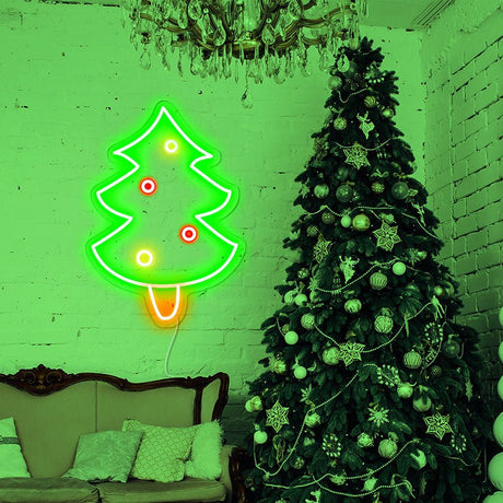 Small Cute green Christmas tree Neon | NEON SIGNO® Custom Neon Signs