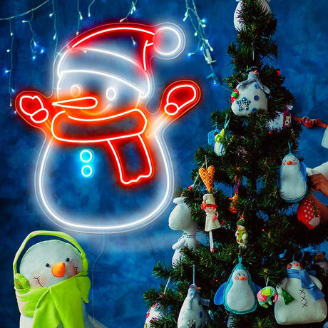 Snowman LED neon sign for home or business | NEON SIGNO® Custom Neon Signs