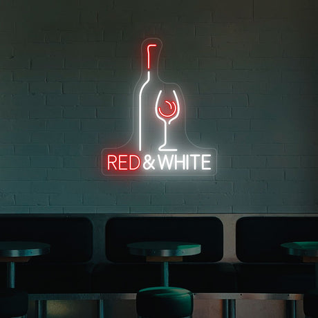 Unique Wine Glass With Bottle Neon Sign | NEON SIGNO® Custom Neon Signs