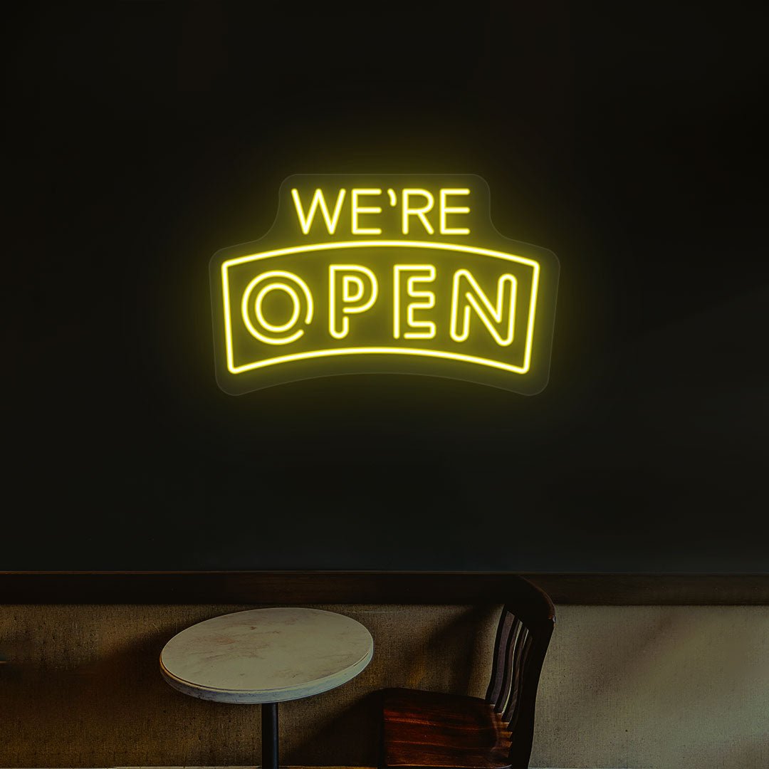 We're Open Neon Sign | NEON SIGNO® Custom Neon Signs