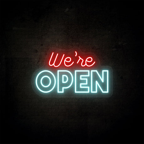 We're Open Neon Sign - Multicolor | NEON SIGNO® Custom Neon Signs