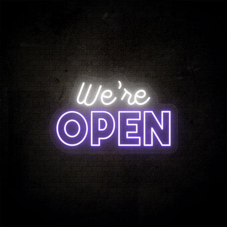 We're Open Neon Sign - Multicolor | NEON SIGNO® Custom Neon Signs