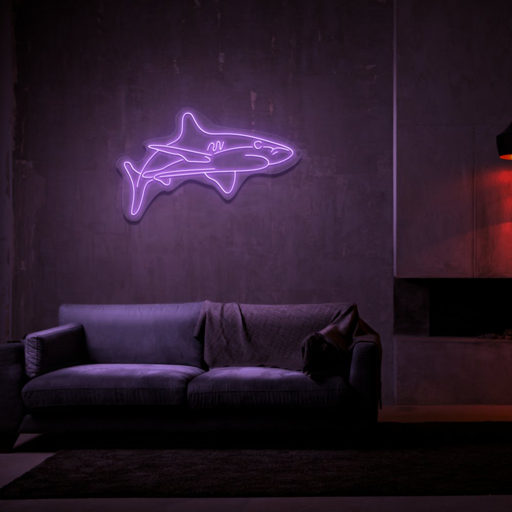 White Tip Shark Neon Sign | NEON SIGNO® Custom Neon Signs