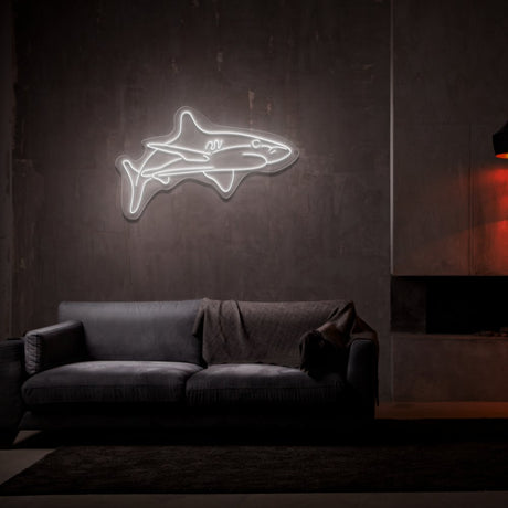 White Tip Shark Neon Sign | NEON SIGNO® Custom Neon Signs