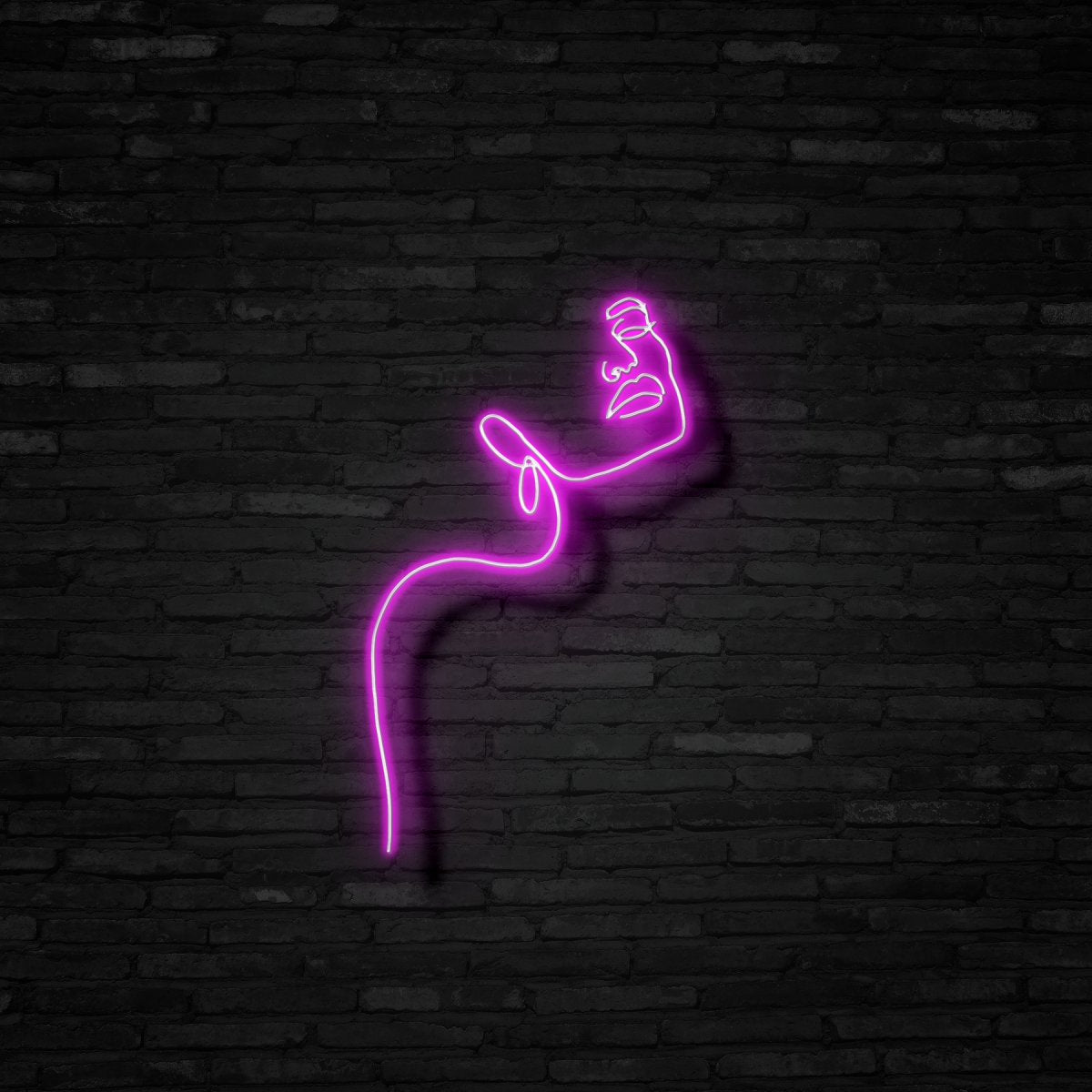 Woman Face Line Art Neon Sign | NEON SIGNO® Custom Neon Signs